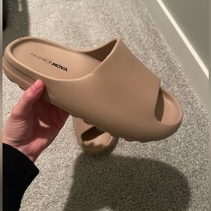 Brown sandel slides